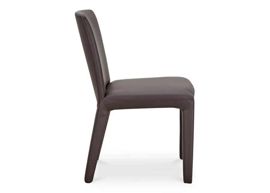 Monte Dining Chair Dark Brown Vegan Leather - Set Of Two