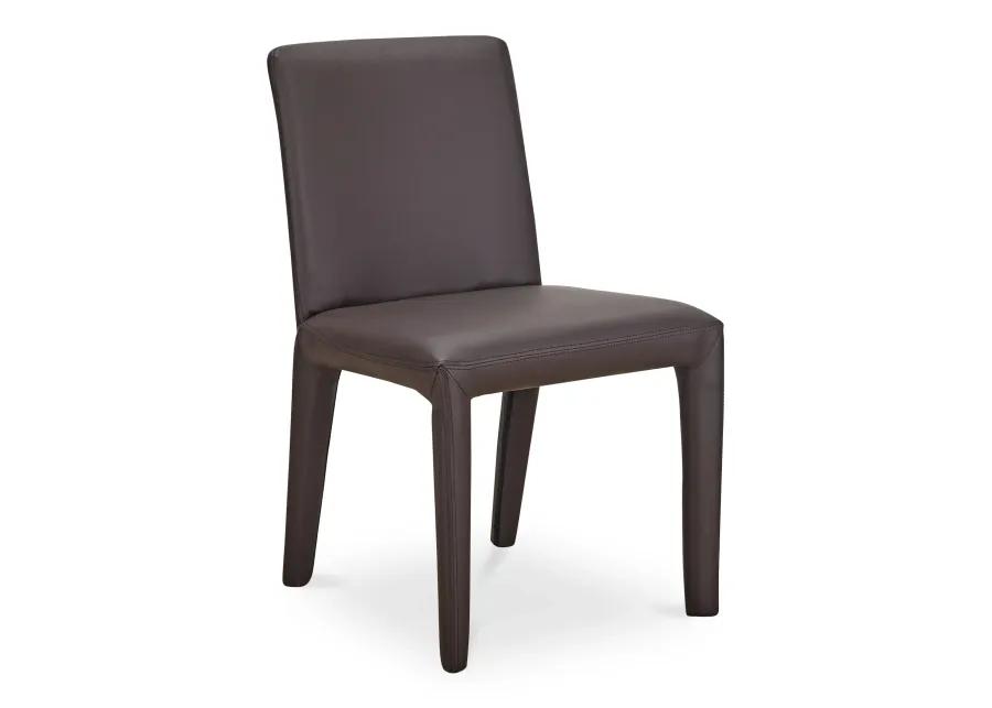 Monte Dining Chair Dark Brown Vegan Leather - Set Of Two