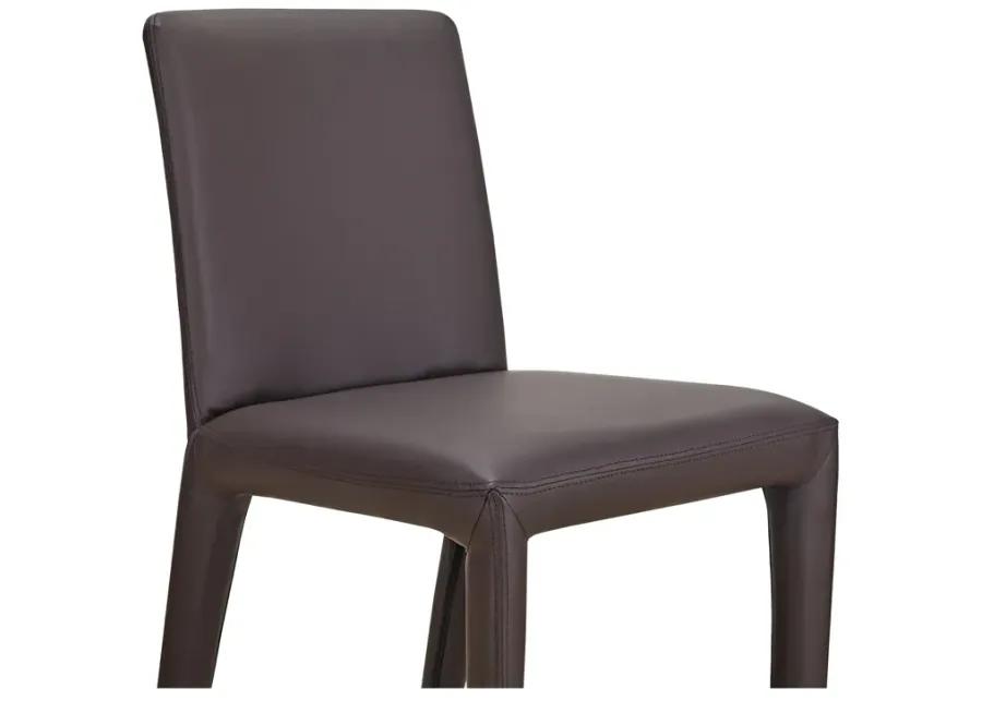 Monte Dining Chair Dark Brown Vegan Leather - Set Of Two