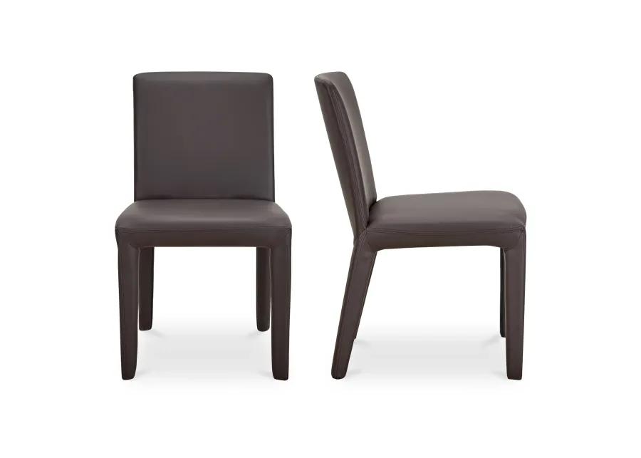 Monte Dining Chair Dark Brown Vegan Leather - Set Of Two