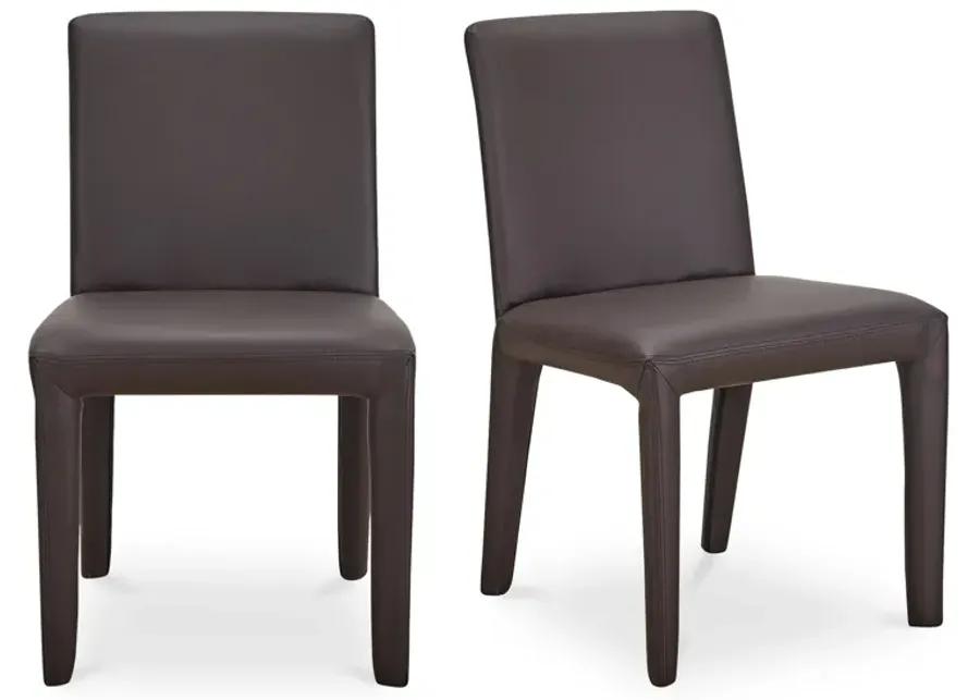 Monte Dining Chair Dark Brown Vegan Leather - Set Of Two