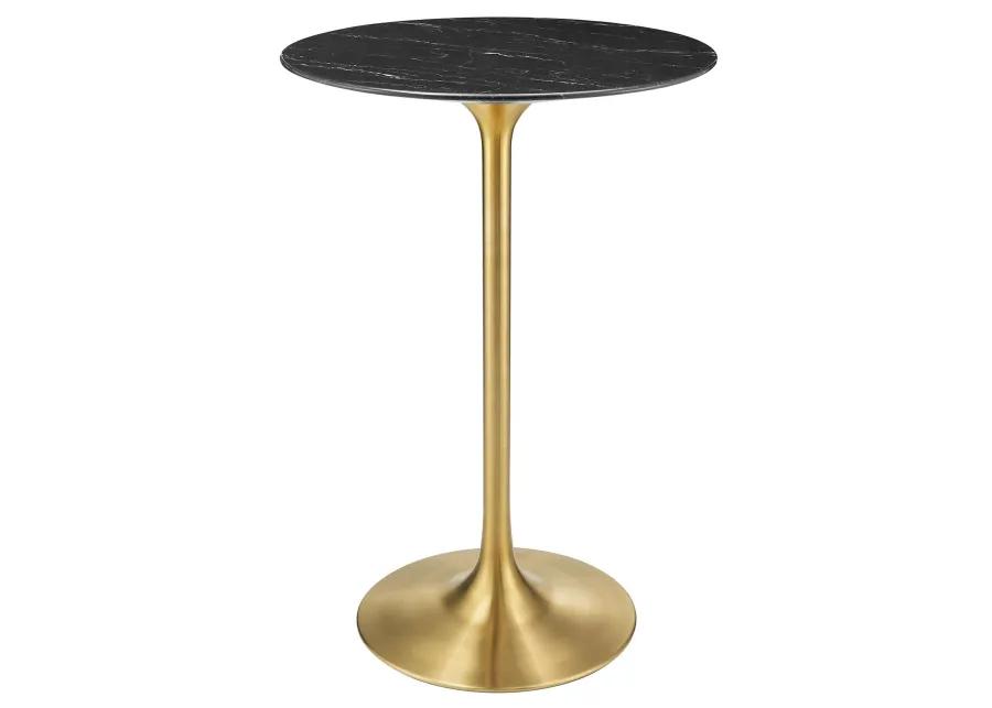 Lippa 28" Round Artificial Marble Bar Table