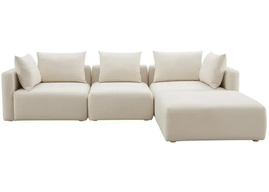 Hangover Cream Linen 4-Piece Modular Sectional