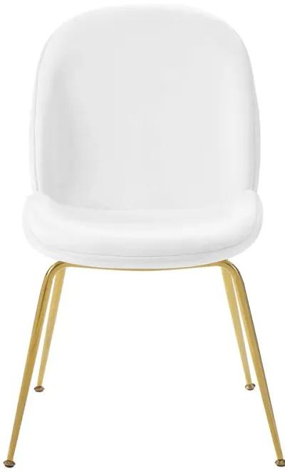 Scoop Gold Stainless Steel Leg Performance Velvet Dining Chair