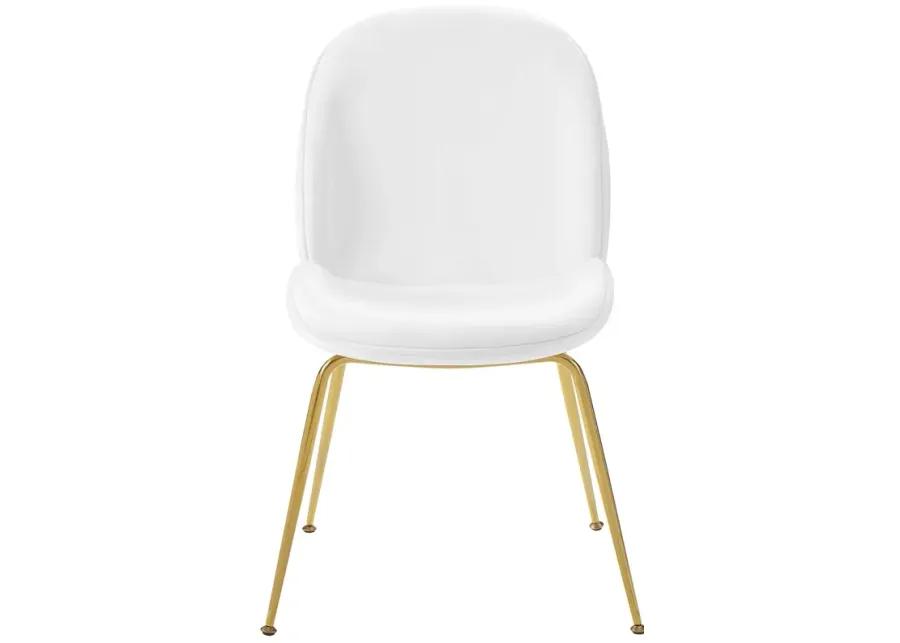 Scoop Gold Stainless Steel Leg Performance Velvet Dining Chair