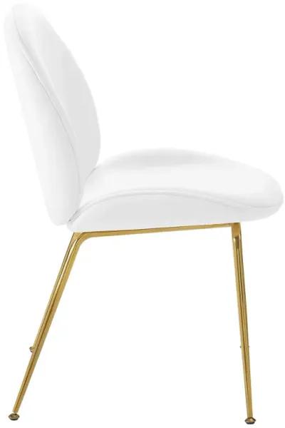 Scoop Gold Stainless Steel Leg Performance Velvet Dining Chair