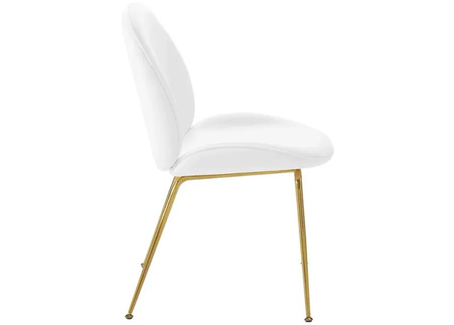 Scoop Gold Stainless Steel Leg Performance Velvet Dining Chair