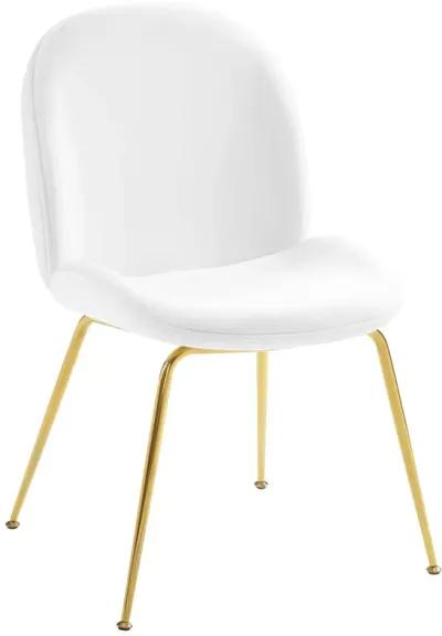 Scoop Gold Stainless Steel Leg Performance Velvet Dining Chair