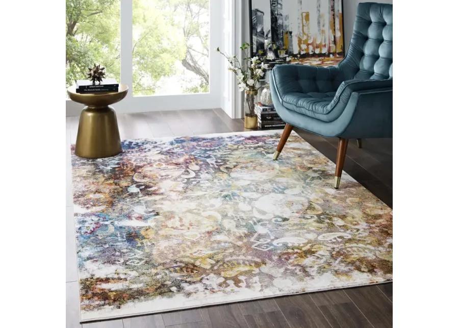 Success Jayla Transitional Distressed Vintage Floral Moroccan Trellis 5x8 Area Rug