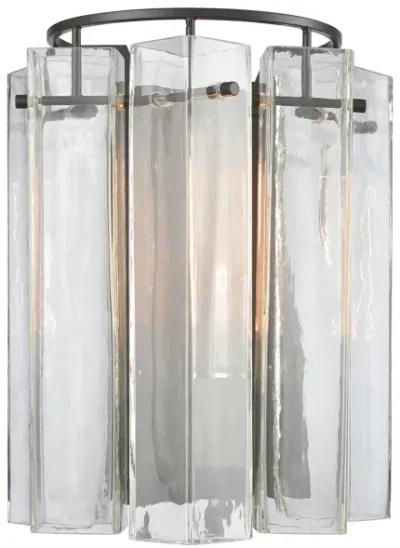 Cubic Glass 12" High 1-Light Sconce - Oil Rubbed Bronze