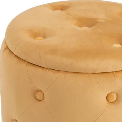 S/2 14/17" Tufted Storage Ottoman,  Nutshell - Set of 2