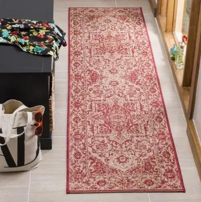 LINDEN 139 Collection LND139Q-28 Red / Creme 2'-2" X 8'