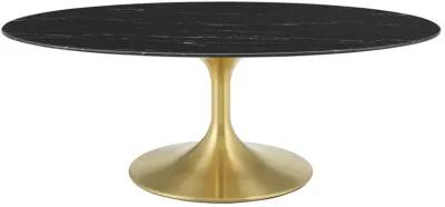 Lippa 48" Oval Artificial Marble Coffee Table