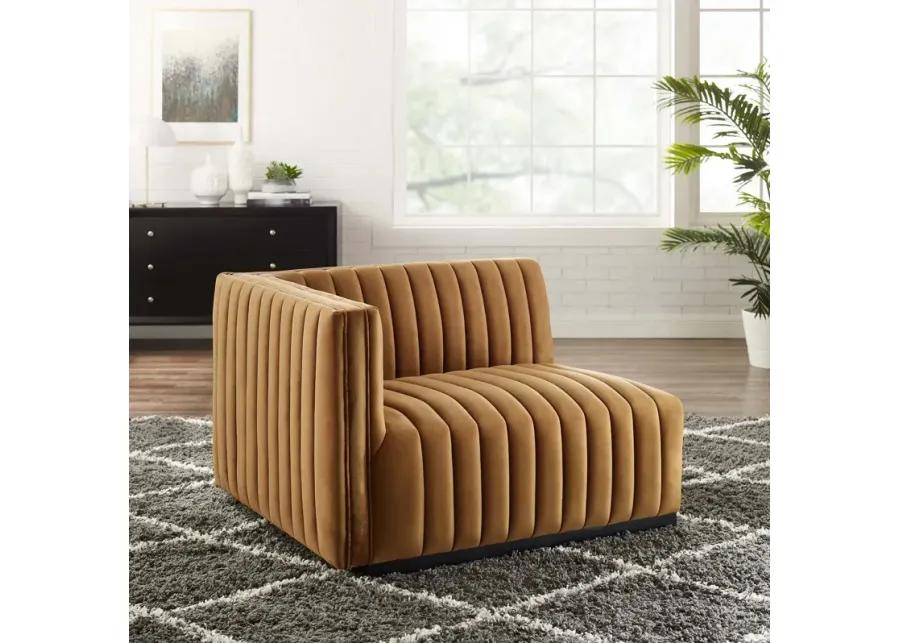 Conjure Channel Tufted Performance Velvet Left-Arm Chair