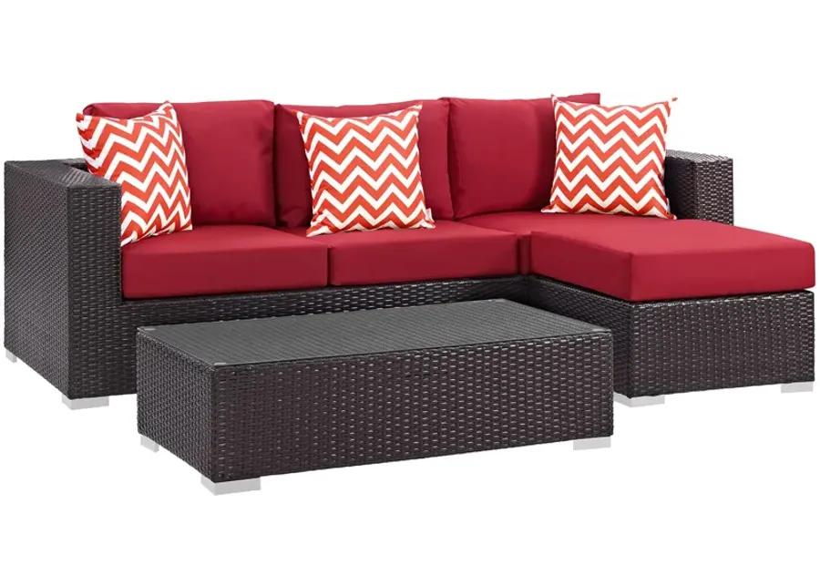 Convene 3 Piece Outdoor Patio Sofa Set