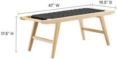 Saoirse 47" Wove Rope Wood Bench