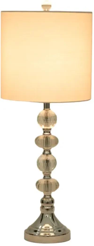 S/2 Crystal 28" Table Lamp, Silver