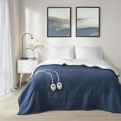 Serta Fleece to Sherpa Blue Heated Blanket