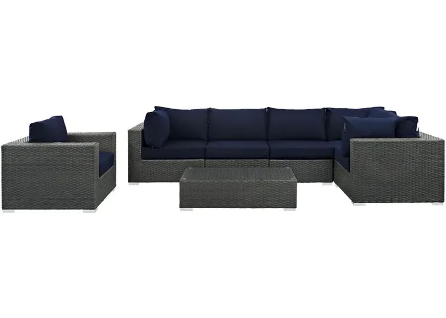 Sojourn 7 Piece Outdoor Patio Sunbrella® Sectional Set