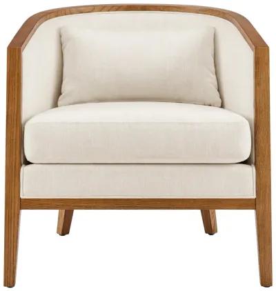 Tillman PU/Fabric Accent Arm Chair, Casa Caramel/Shortbread