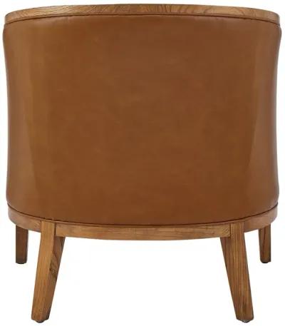 Tillman PU/Fabric Accent Arm Chair, Casa Caramel/Shortbread