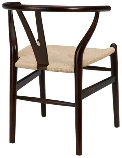 Evelina Side Chair in Walnut with Natural Rush Seat - Set of 2