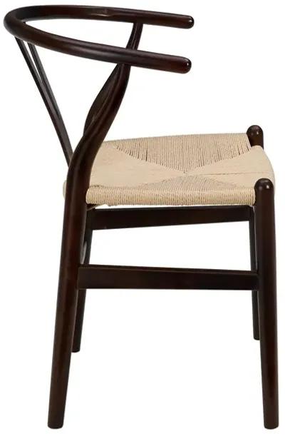 Evelina Side Chair in Walnut with Natural Rush Seat - Set of 2