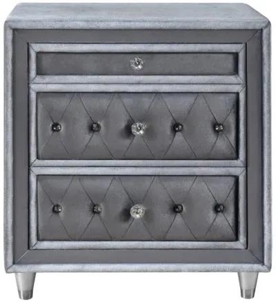 Antonella 3-drawer Upholstered Nightstand Grey