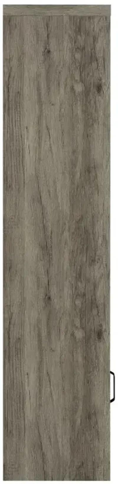 Burke 3-shelf Media Tower With Storage Cabinet Grey Driftwood