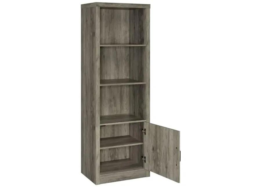 Burke 3-shelf Media Tower With Storage Cabinet Grey Driftwood