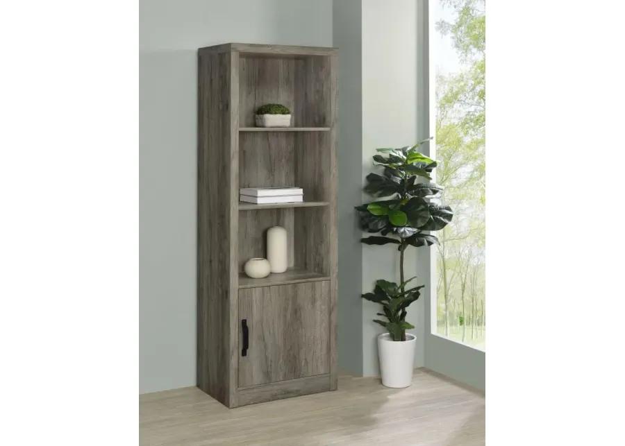 Burke 3-shelf Media Tower With Storage Cabinet Grey Driftwood