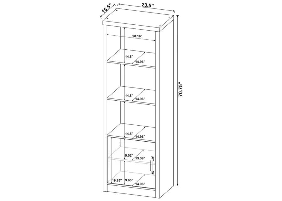 Burke 3-shelf Media Tower With Storage Cabinet Grey Driftwood