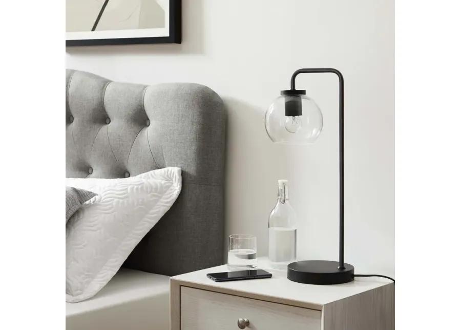 Silo Glass Globe Glass and Metal Table Lamp