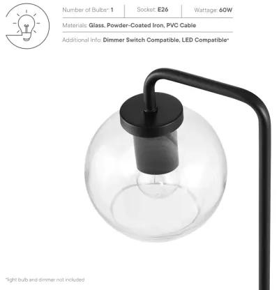 Silo Glass Globe Glass and Metal Table Lamp