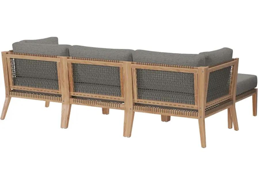 Clearwater Teak 4-Piece Outdoor Sectional