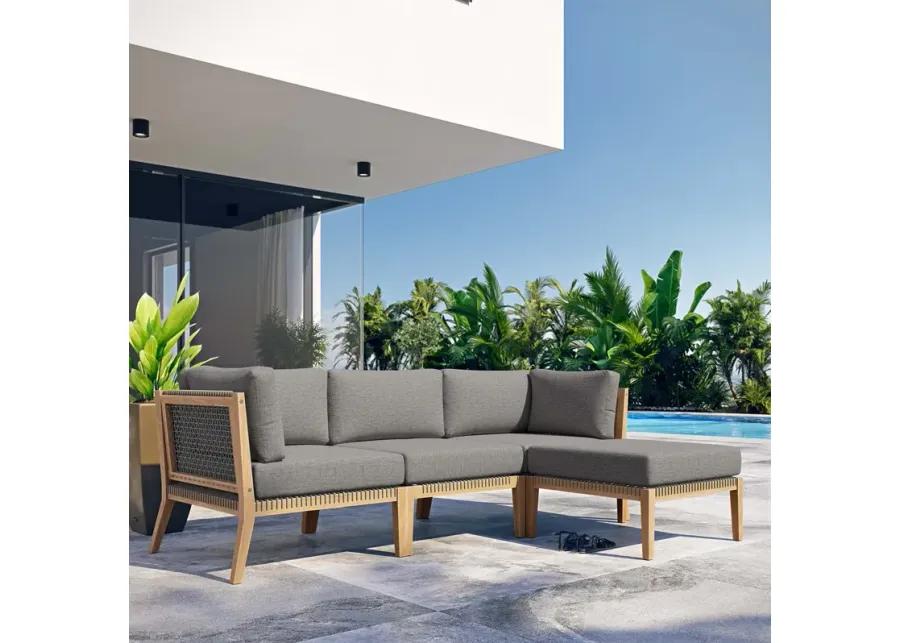 Clearwater Teak 4-Piece Outdoor Sectional