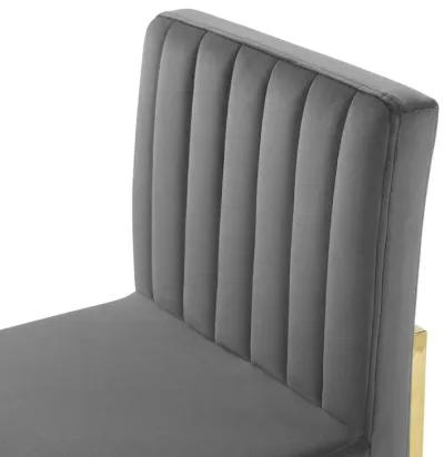 Carriage Channel Tufted Sled Base Performance Velvet Dining Chair