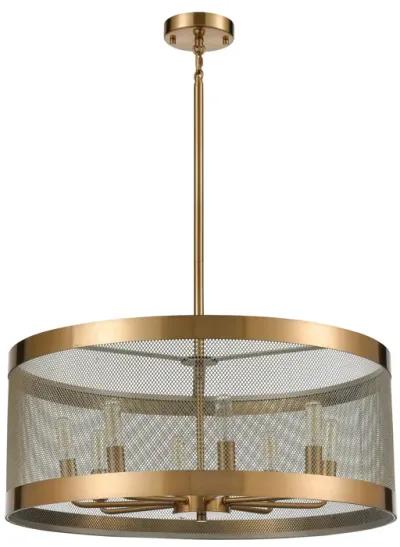 Line in the Sand 24" Wide 8-Light Pendant - Satin Brass