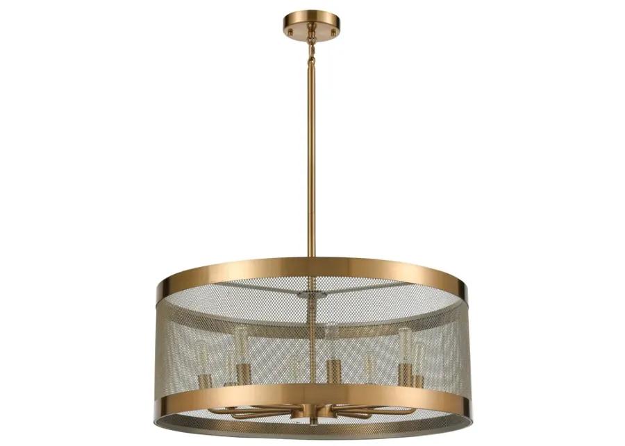 Line in the Sand 24" Wide 8-Light Pendant - Satin Brass