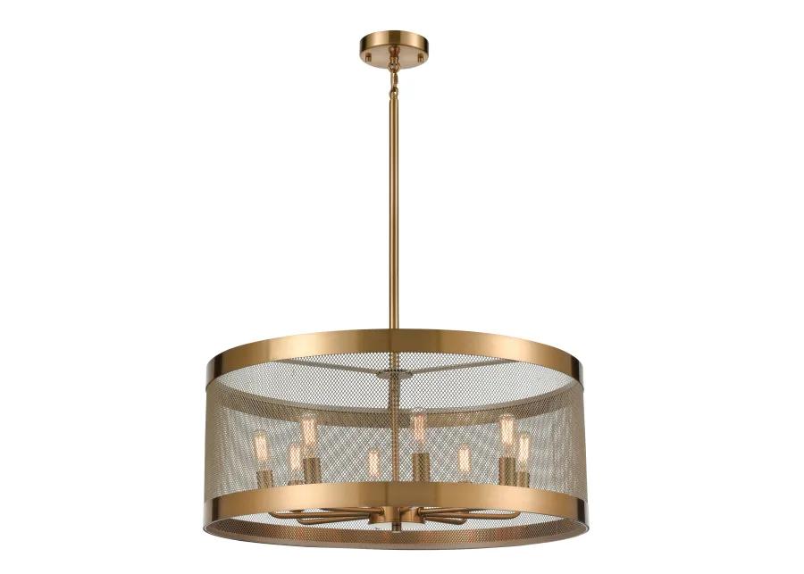 Line in the Sand 24" Wide 8-Light Pendant - Satin Brass