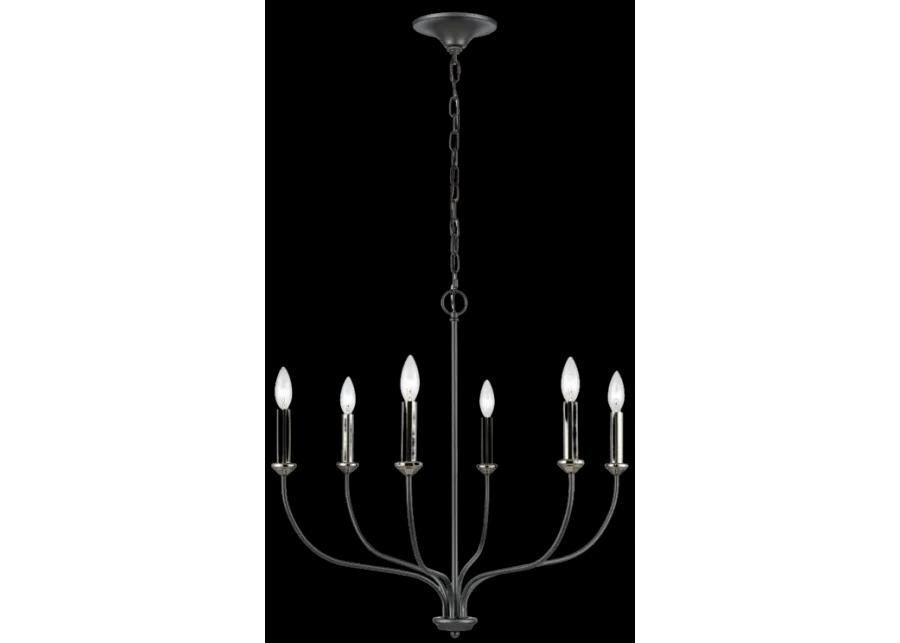 Madeline 25.75" Wide 6-Light Chandelier - Dark Gray