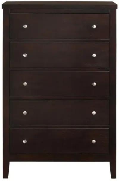 Carlton 5-drawer Rectangular Chest Cappuccino