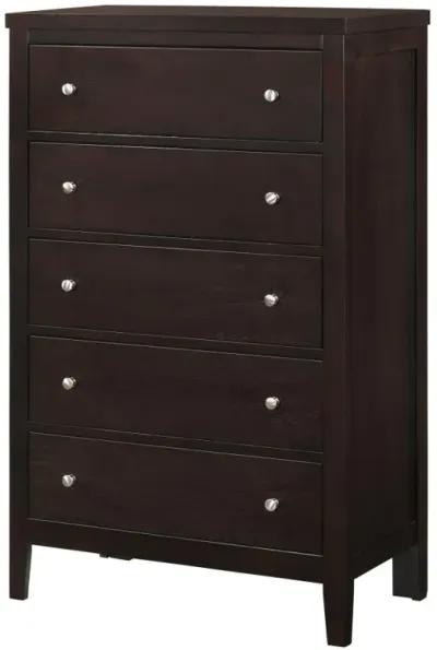 Carlton 5-drawer Rectangular Chest Cappuccino