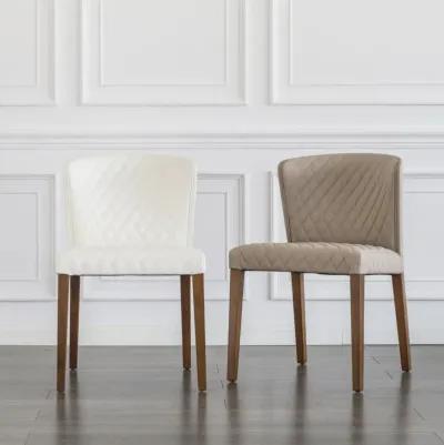 Diamond Stitching Pu Dining Side Chair - Set of 2