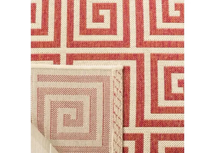 LINDEN 129 Collection LND129Q-6SQ Red / Creme 6'-7" X 6'-7" Square