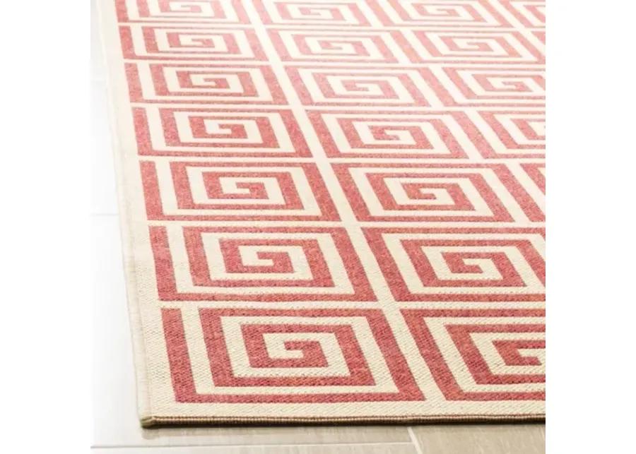 LINDEN 129 Collection LND129Q-6SQ Red / Creme 6'-7" X 6'-7" Square