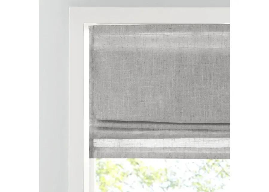 Madison Park Kyler Grey Linen Blend Light Filtering Cordless Roman Shade