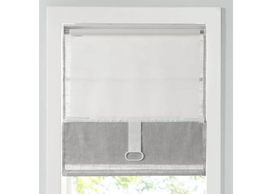 Madison Park Kyler Grey Linen Blend Light Filtering Cordless Roman Shade