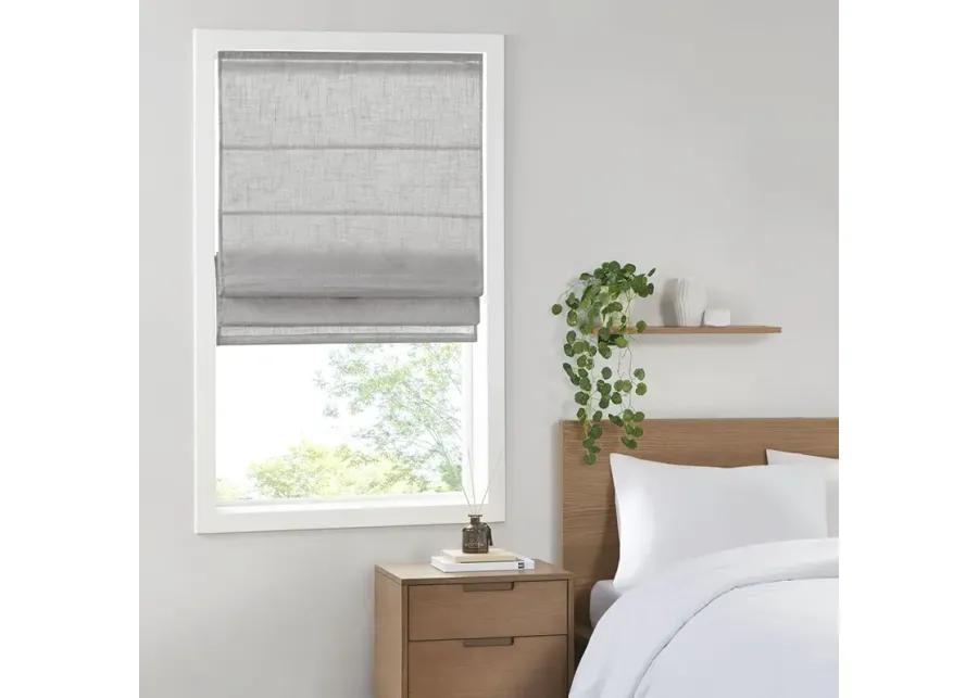 Madison Park Kyler Grey Linen Blend Light Filtering Cordless Roman Shade