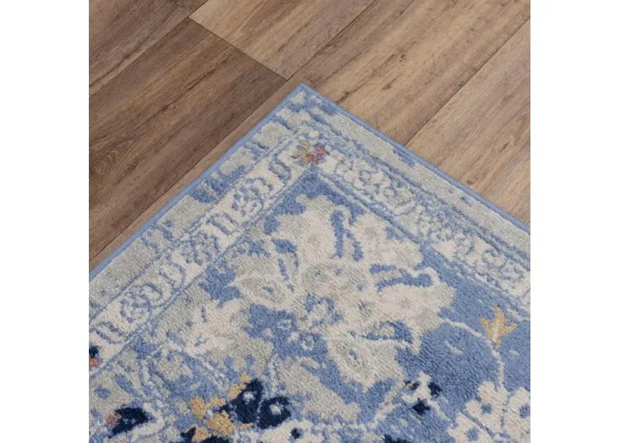 Marquise L. Blue  Polypropylene  2'6"x7'3" Runner Rug